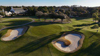 Pine Lakes 18th Green and Clubhouse Mid
