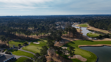 River Club Left of 18 and Clubhouse Many Holes
