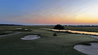 Pawleys Plantation Mowing 16th Green Before Sunrise